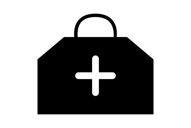 医疗袋字形图标艺术平面医疗符号极简主义的医疗标志艺术品图片下载