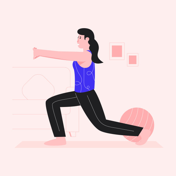 做瑜伽的女性，平面矢量图片下载