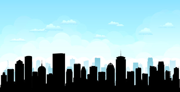 波士顿天际线(所有建筑都是可移动的和完整的)图片下载