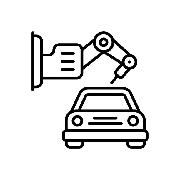 汽车升降机轮廓图标设计插图。智能工业符号在白色背景EPS 10文件图片下载