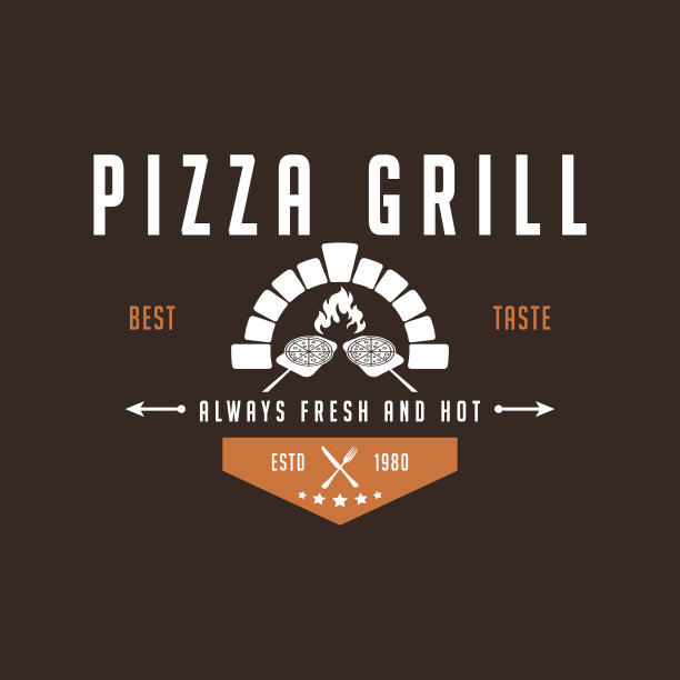 复古披萨标志设计模板图片下载