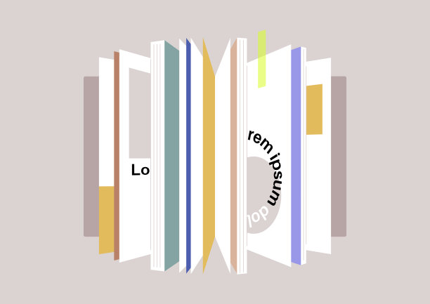 一本打开的杂志，里面有彩色的页面和图片图片下载