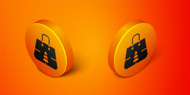 2.5D圣诞雪花购物纸袋图标矢量素材图片下载