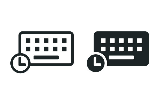 键盘时间图标。说明向量图片下载