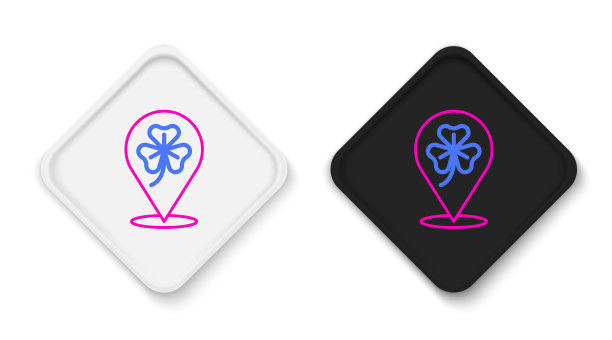 三叶草线三叶草图标隔离在白色背景上。圣帕特里克节快乐。爱尔兰国家假日。色彩缤纷的轮廓概念。向量图片下载