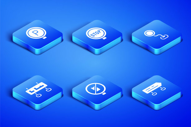 设置道路交通标志，停车，禁止使用手机，停车和图标。向量图片下载