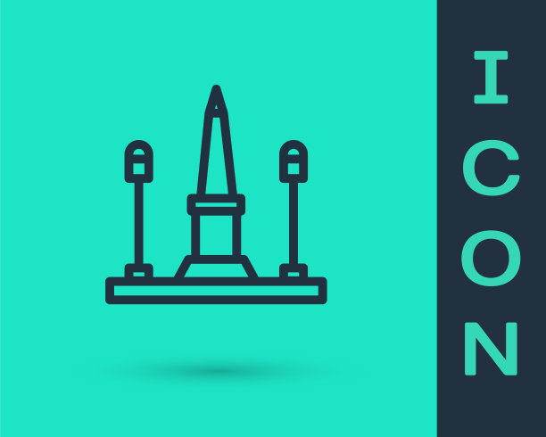 法国巴黎协和广场图标孤立在绿色背景上。向量图片下载