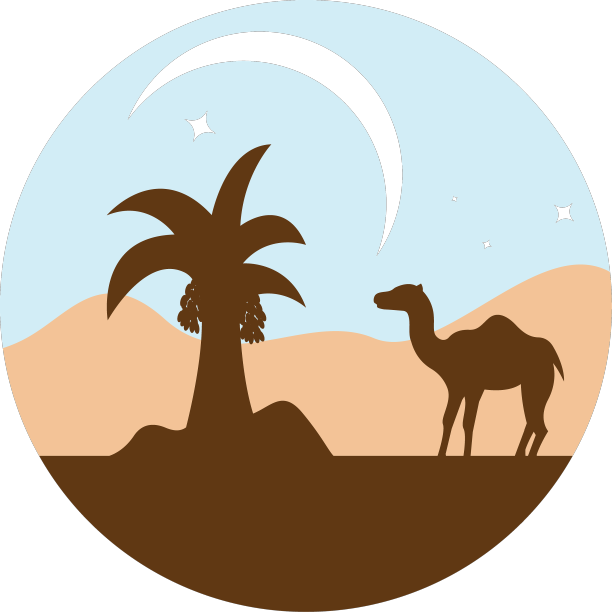 枣树和骆驼在沙漠图标设计模板图片下载