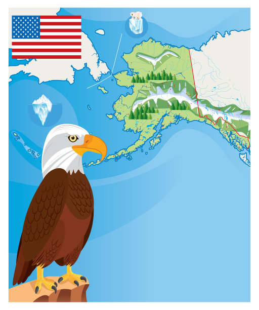 阿拉斯加与白头鹰图片下载