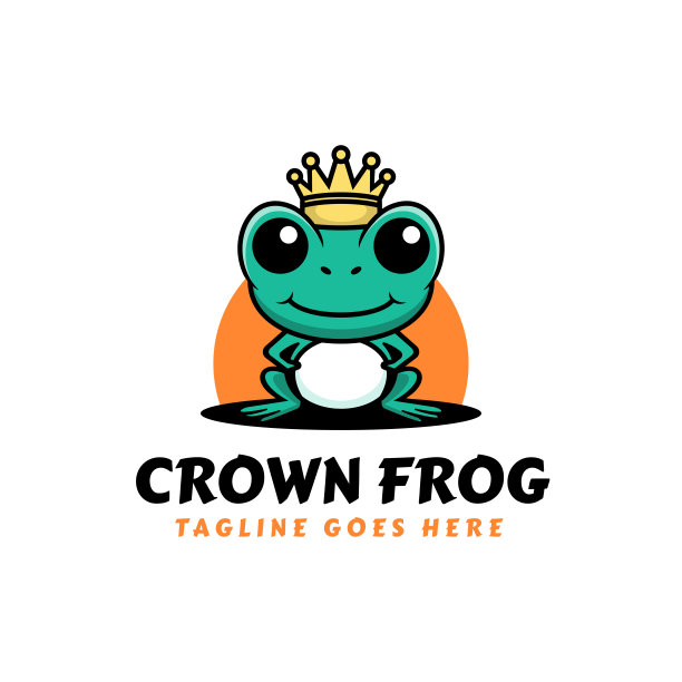矢量插图皇冠青蛙吉祥物卡通风格。图片下载