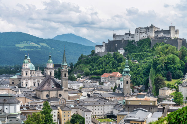萨尔茨堡，奥地利的城市景观图片下载