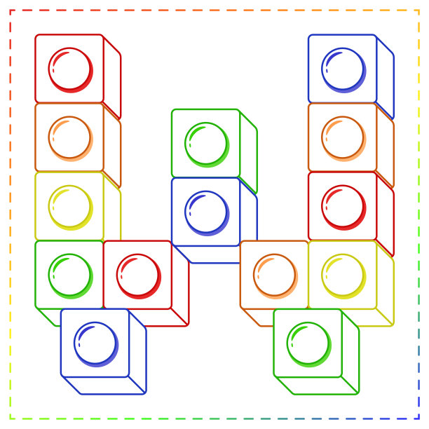 英文字母块在着色笔触现代风格绘画图片下载