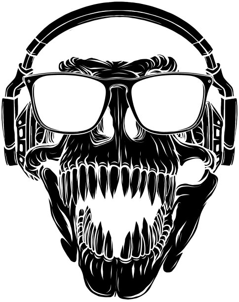 霸王龙头骨的黑色剪影图片下载