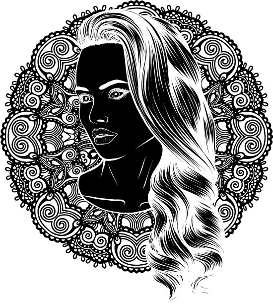 墨西哥骷髅女孩的黑色剪影图片下载