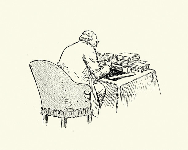 看书的人把书堆在桌子上，维多利亚十九世纪九十年代图片下载