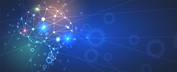 抽象人类大脑。人工智能技术。科学背景图片下载