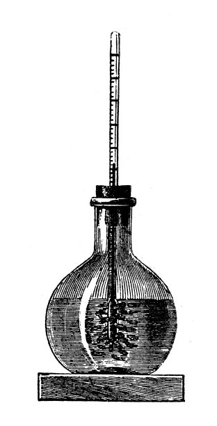 古董插图、物理原理与实验、热度与温度:凝固放热的证明证据图片下载
