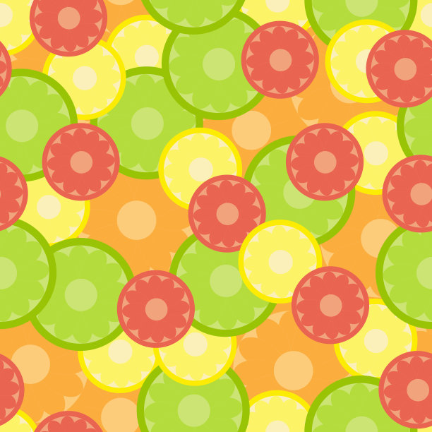 柑橘水果数码纸。色彩缤纷的热带背景。图片下载