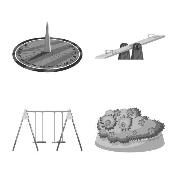 孤立对象公园与城市标志集图片下载