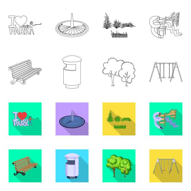孤立对象城市和街道标志集图片下载