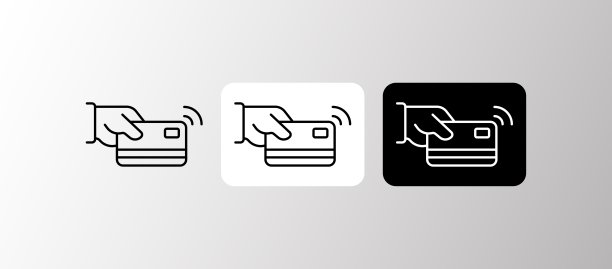 刷卡付款。平面，黑色，无接触支付，无现金支付，银行卡。矢量图标。图片下载