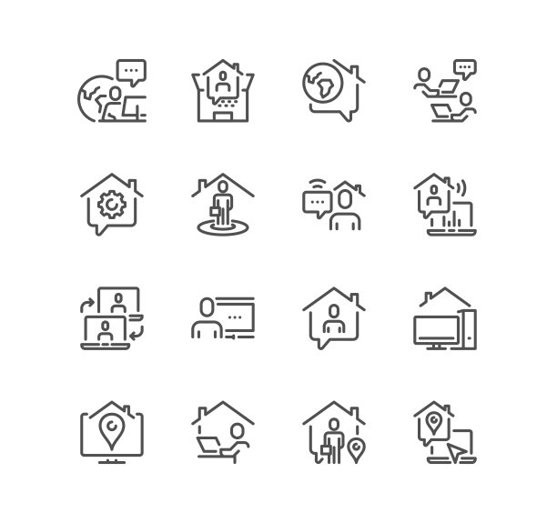 一组工作场所相关的图标。图片下载