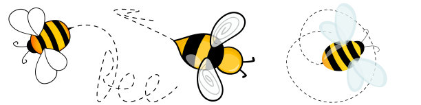 一套卡通蜜蜂吉祥物，一只小蜜蜂在飞图片下载
