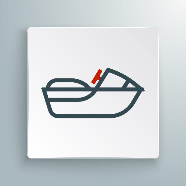 线喷气滑雪图标孤立的白色背景。水踏板车。极限运动。色彩缤纷的轮廓概念。向量图片下载