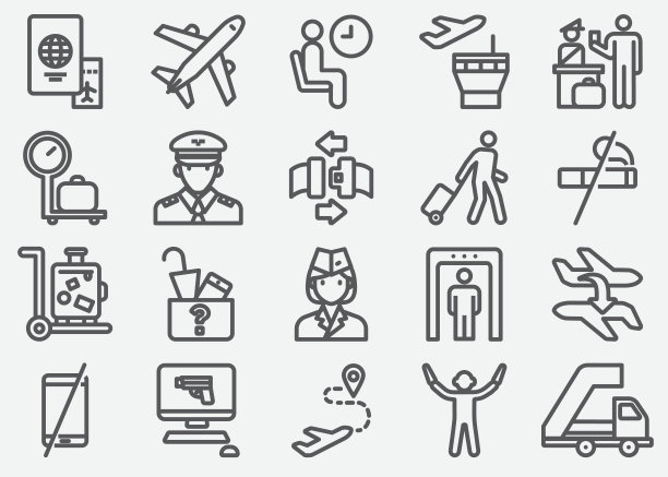 机场资讯线图标图片下载
