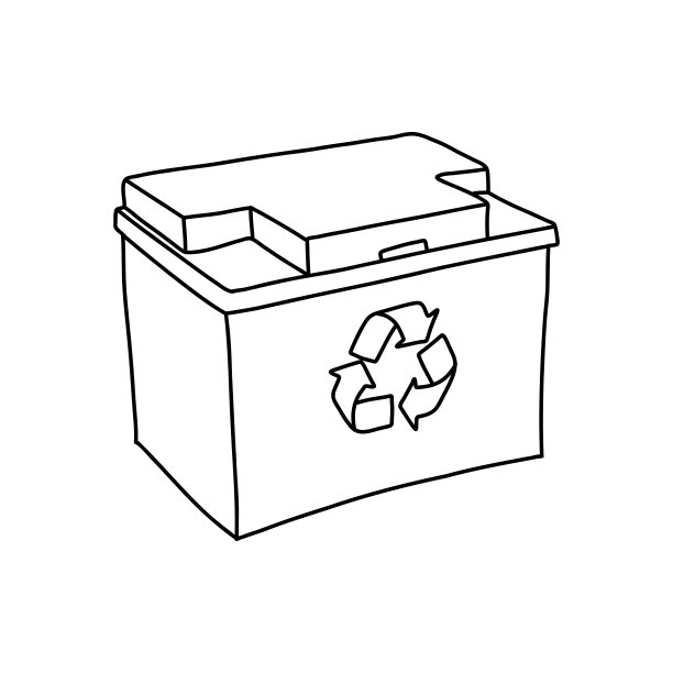 可重复使用电池涂鸦图标。手绘符号矢量图片下载