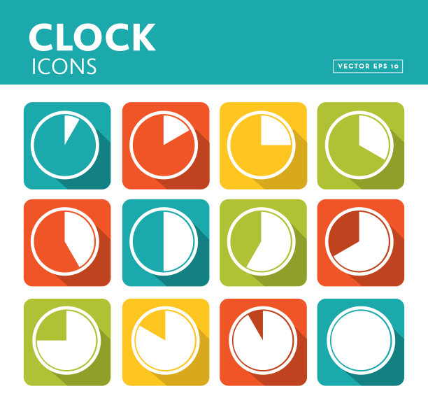 秒表时钟的时间图标与手在增量图片下载