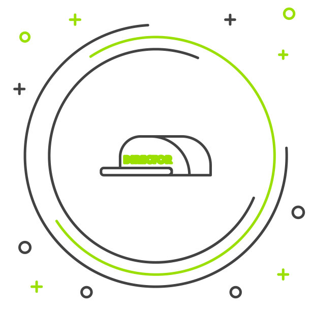 黑色和绿色线帽与铭文董事图标隔离在白色背景。色彩缤纷的轮廓概念。矢量图图片下载