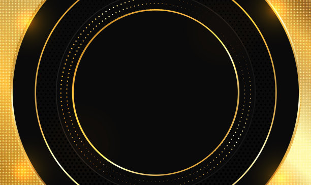 奢华的背景与闪亮的金色圆圈元素和点粒子图片下载