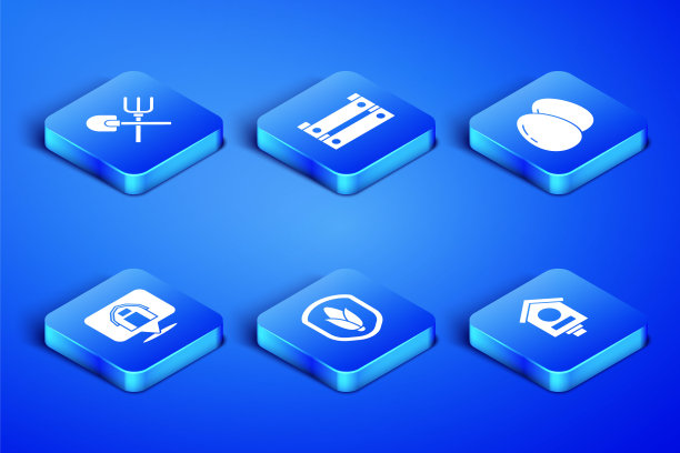 设置鸟屋，铲和耙，盾玉米，位置农场，木箱和鸡蛋图标。向量图片下载