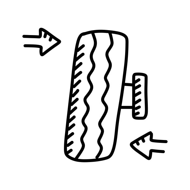 车轮平衡手绘制图标，涂鸦风格矢量插图图片下载