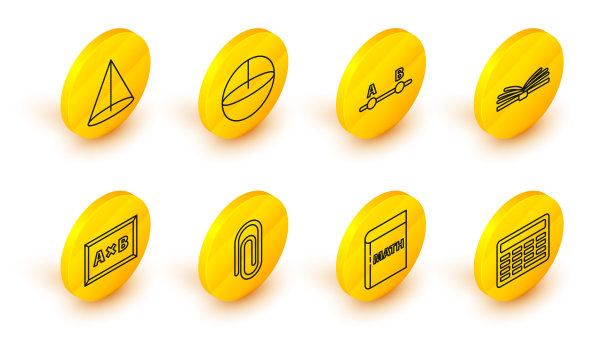 设置线黑板，三角数学，书与字数学，计算，移动计算器界面，测试考试表，计算器和图形，时间表，图表，图表图标。向量图片下载