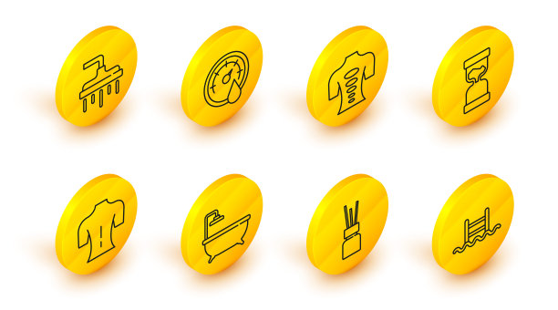 设线游泳池，配有梯子，芳香扩散器，浴缸，按摩，旧沙漏，石头疗法，桑拿温度计和淋浴头图标。向量图片下载