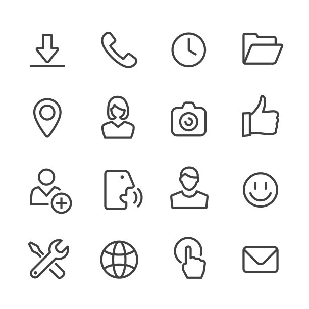 社交媒体工具图标系列图片下载