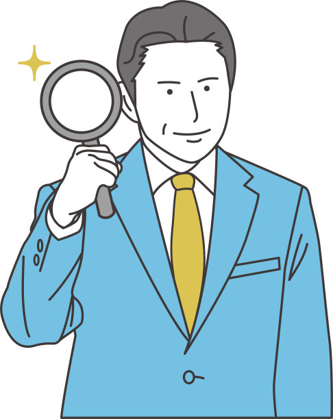一个穿着西装拿着放大镜的男人图片下载