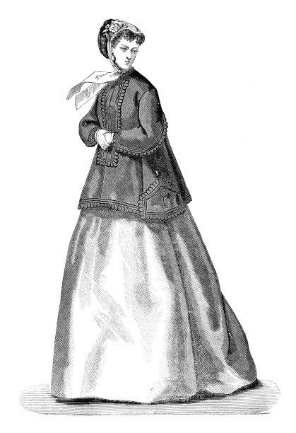 身着街头活动特别服装的妇女1868年图片下载