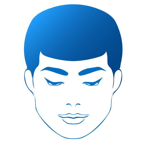 一个亚洲人面孔的简洁素描图片下载