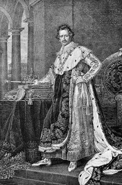 身穿厚重皇家服装的巴伐利亚国王路德维希一世图片下载