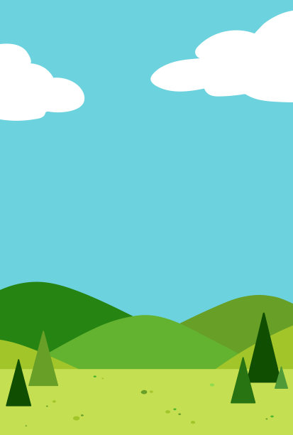 简单可爱的山地景观插画图片下载