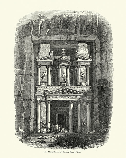 19世纪佩特拉复古插画图片下载