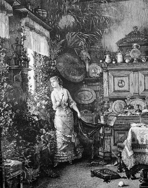 他来了:女人望着窗外，等待着她的情人图片下载