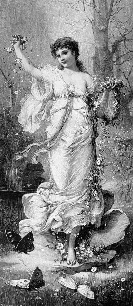 春天来了，美女撒花图片下载