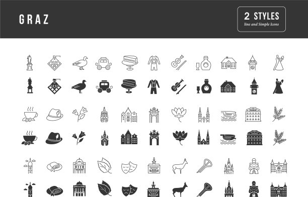 一套简单的图标的格拉茨图片下载