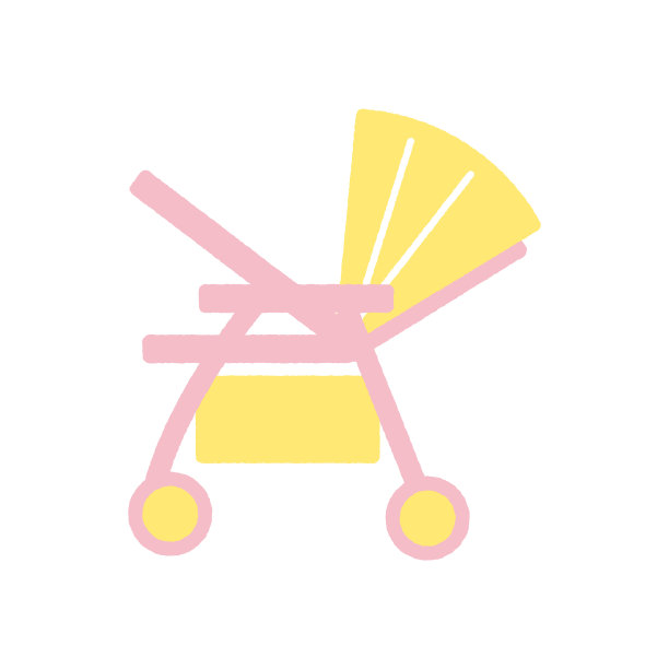 婴儿车可爱插画图片下载