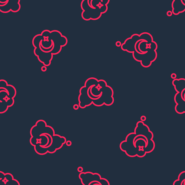 红线梦图标孤立无缝图案上图片下载