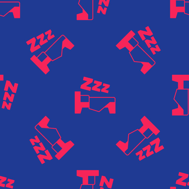 红色时间睡眠图标隔离无缝模式图片下载